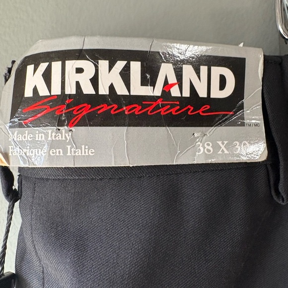 NWT Kirkland, size 38x30, men’s 100% Wool, Made in Italy black dress pants - Picture 5 of 8